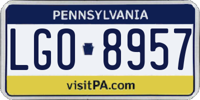 PA license plate LGO8957