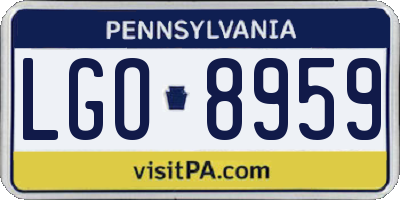 PA license plate LGO8959