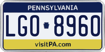 PA license plate LGO8960