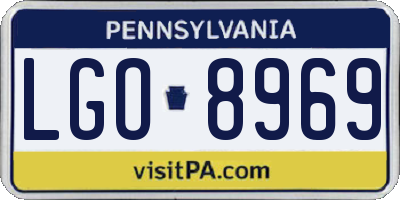 PA license plate LGO8969