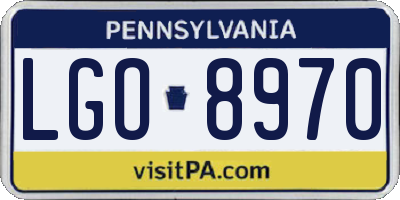 PA license plate LGO8970