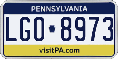 PA license plate LGO8973
