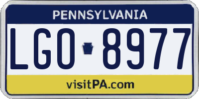PA license plate LGO8977