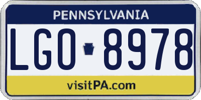 PA license plate LGO8978