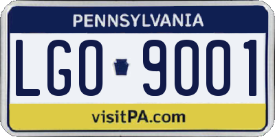 PA license plate LGO9001