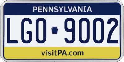 PA license plate LGO9002