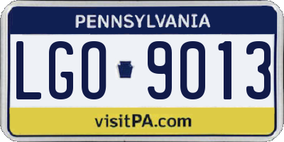 PA license plate LGO9013