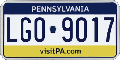 PA license plate LGO9017