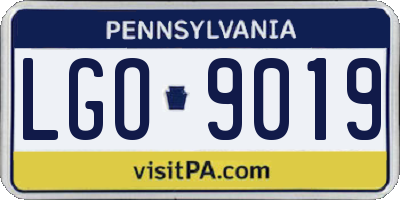 PA license plate LGO9019