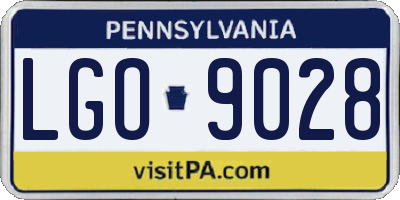 PA license plate LGO9028