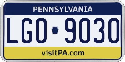 PA license plate LGO9030