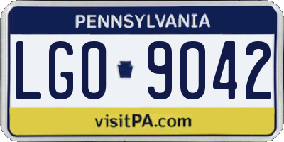PA license plate LGO9042