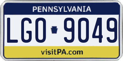 PA license plate LGO9049