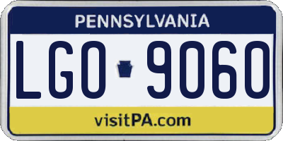 PA license plate LGO9060