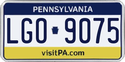 PA license plate LGO9075