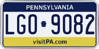 PA license plate LGO9082