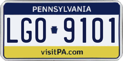 PA license plate LGO9101