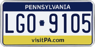 PA license plate LGO9105