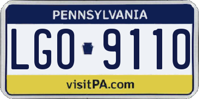PA license plate LGO9110