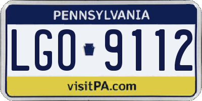 PA license plate LGO9112