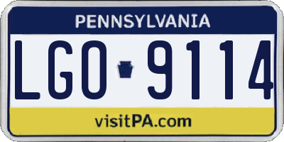 PA license plate LGO9114