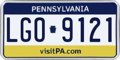 PA license plate LGO9121