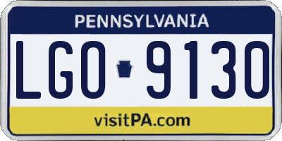 PA license plate LGO9130