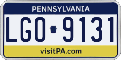 PA license plate LGO9131