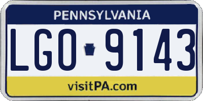 PA license plate LGO9143