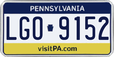 PA license plate LGO9152