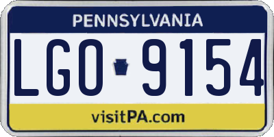PA license plate LGO9154