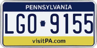 PA license plate LGO9155