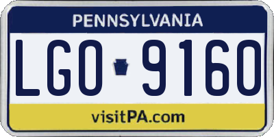 PA license plate LGO9160