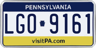 PA license plate LGO9161