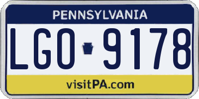 PA license plate LGO9178