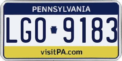 PA license plate LGO9183