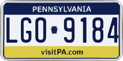PA license plate LGO9184