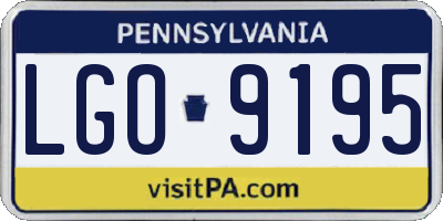 PA license plate LGO9195