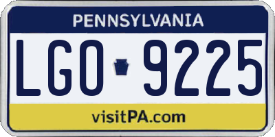 PA license plate LGO9225
