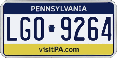 PA license plate LGO9264