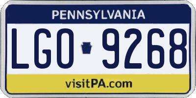 PA license plate LGO9268