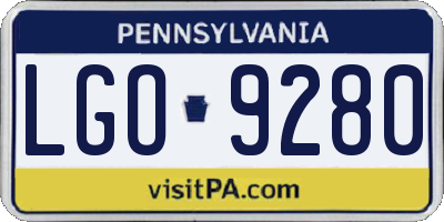 PA license plate LGO9280