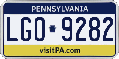 PA license plate LGO9282