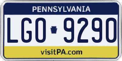 PA license plate LGO9290