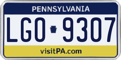 PA license plate LGO9307