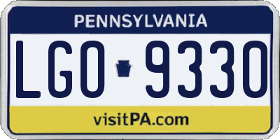 PA license plate LGO9330