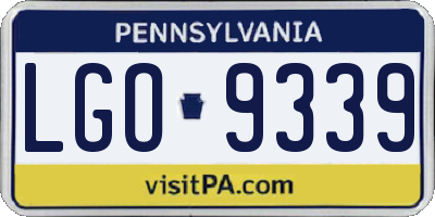 PA license plate LGO9339