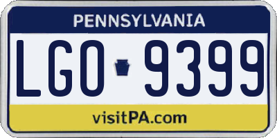 PA license plate LGO9399