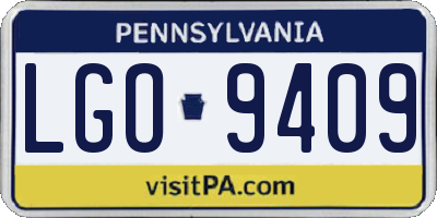 PA license plate LGO9409