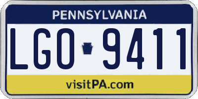 PA license plate LGO9411
